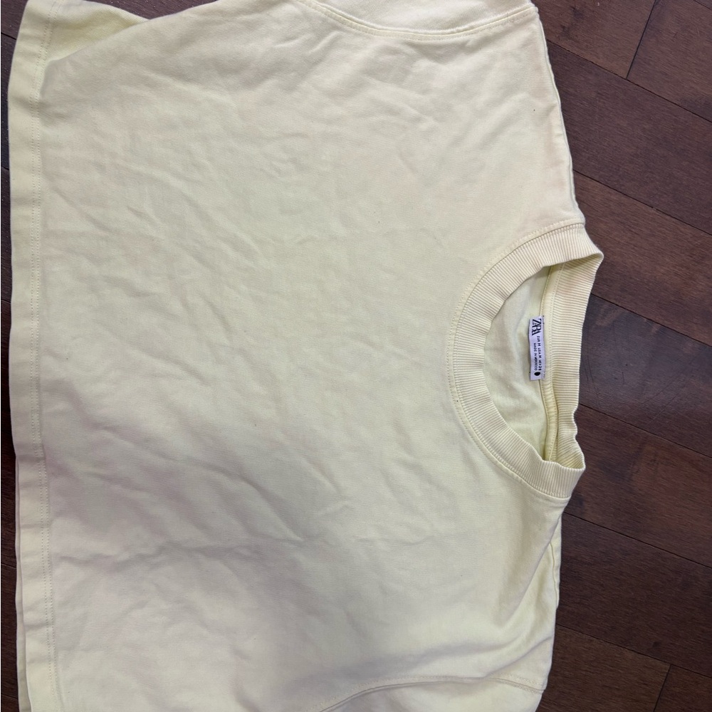 Zara Cream Ribbed Top - Picture 2 of 3